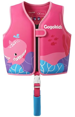 Gogokids simväst för barn, 15–30 kg, EN 13138-1, certifierad simhjälpmedel för småbarn, baby, ultramjuk neoprenväst med justerbar grenrem för simning, vattensport, pool och strand