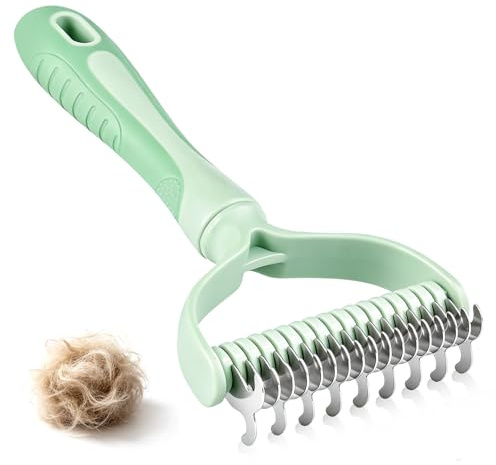2-in-1 Dual Sided Dematting Comb, Undercoat Rake for Dogs Cats