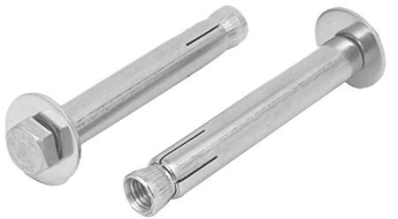 sourcing map 2 Stück M8 x 80mm 304 Edelstahl Sechskantkopf Hülsenanker Erweiterung Bolzen DE de