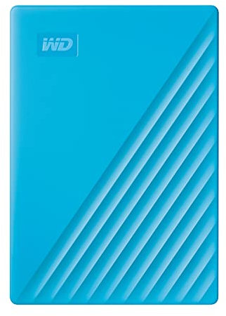 WD My Passport externe Festplatte 2 TB (mobiler Speicher, schlankes Design, herunterladbare Software, automatische Backups, Passwortschutz) Blau - auch kompatibel mit PC, Xbox und PS4