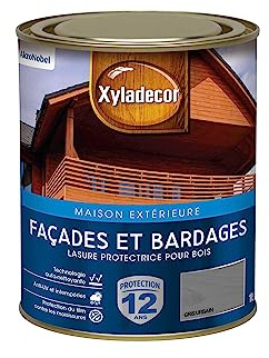 Xyladecor - Lasure Protectrice pour Bois Extérieur - Façades, Bardages, Chalets - Couleur : Satin Gris Urbain - Quantité : 1L - 5324313