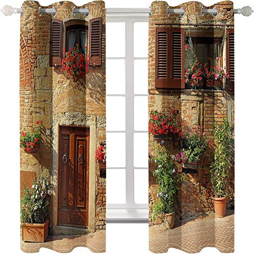 Daesar Schlafzimmer Verdunklungs Vorhang 2er Set 274x244CM, Vorhänge Lang Ösen Blickdicht Türfenster und Pflanze Vorhänge Fenster Kinderzimmer mit Mustern