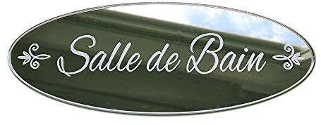 Plaque Miroir Adhésive pour Salle de Bain - Porte SDB à Coller en Plexi - Adhésives Murales - Maison, Style Shabby