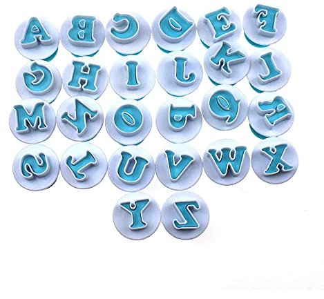 Reland Sun - Set di taglierine per lettere e numeri, per torte, biscotti, decorazioni per torte, stampini per biscotti, stampini, stampini, stampini per goffratura(lettere maiuscole)