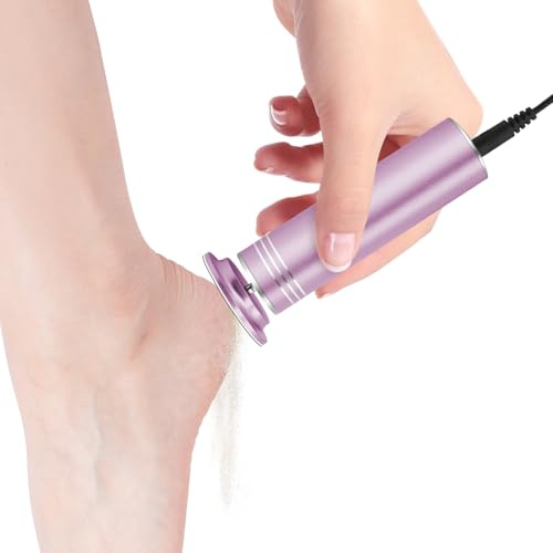 Electric Foot Callus Remover Adjustable Speed Electronic Hard Skin Remover Machine with 60pcs Replaceable Sandpaper Discs (Pink)