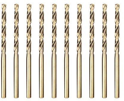 Meccion HSS-Co 10pcs 3.0mm Foret Hélicoïdal Professional Forets à Métaux en Acier Inoxydable, Standard DIN 338