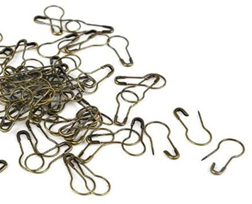 200Pcs 21mm Metall Sicherheit Pin Sicherheitsnadeln Calabash Kleine Birnen Sicherheitsnadeln Häkeln Birnenform Pins für Stricken Stichmarkierungen Nähen Kleidung DIY Craft