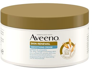 Aveeno Skin Renewal Smoothing Cream (1x 300ml), Smoothing Cream for Dry, Rough & Bumpy Skin. Fragrance Free with Nourishing Oat & Niacinamide