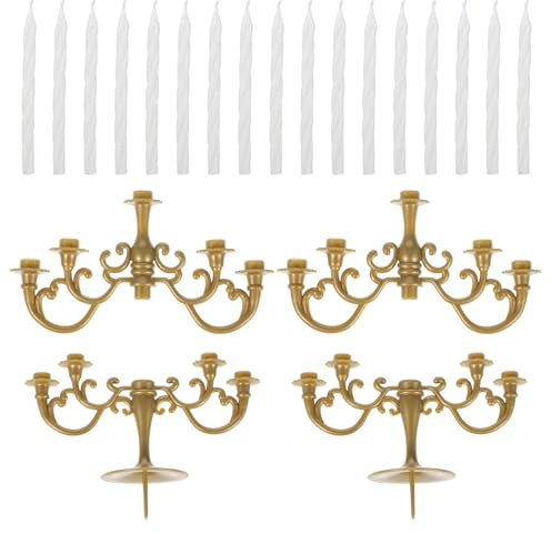 RORPOIR 2pcs Candles Cake Topper Candelabra Birthday Candle for Cake Candelabras Fun Candle Holder Spiraling Birthday Candles Holders Candle Fire