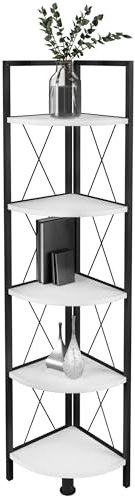 VCM Holz Metall Eckregal Aufbewahrung Stand Regal Bücherregal Deko Bücher Standregal Insasi 5