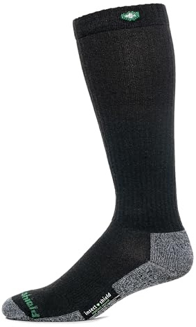 Insect Shield Merino Wool Hiking Socks With Permethrin Bug Repellant - Protective Clothing for Men & Women, Black, Medium