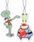 2in1 Auto Duftbaum/Lufterfrischer, Car Air Freshener Auto Scent | Spongebob Thaddäus Tentakel Mr Krabs (Black Ice)