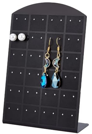 SUNNYCLUE 6 Stück Acryl Ohrringhalter 48 Löcher Ohrring Ausstellungsständer Ohrring Halter Organizer Ohrringe Ohrstecker Präsentationsständer Schmuckaufbewahrung Organizer Ohrring Ausstellungsständer