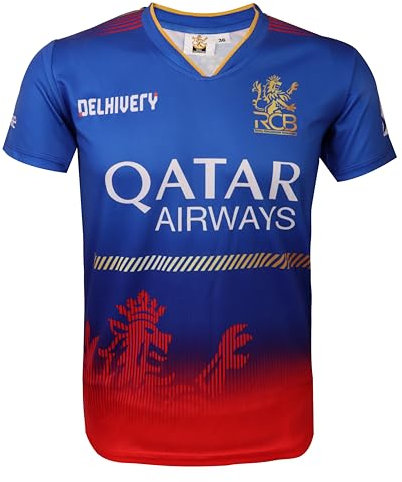 KD Cricket IPL Jersey Supporter Jersey T-Shirt 2024/25 MI, CSK, RCB, KKR, RR, KXIP, SRH, GT, LSG und DC, RCB, 58