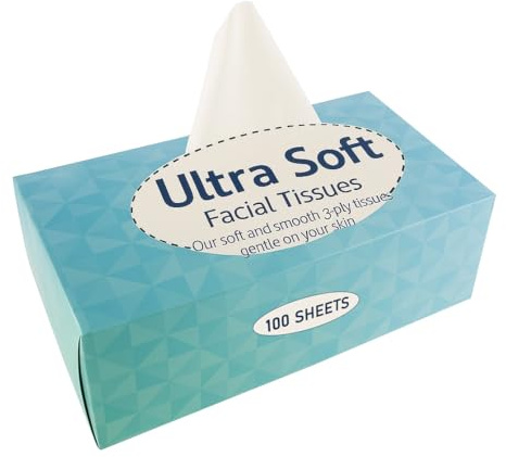 BH | 2000 Pulls of 3 Ply Facial Tissues | Ultra Soft and Silky for Everyday Use, Strong | 3-Ply | Multipack Box, 100 Pulls, Pack of 20 (2000 Sheets) - by Best House