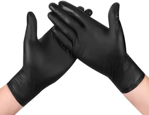 ZHXjdwmWD Disposable gloves, catering and kitchen disposable gloves, oil and waterproof disposable gloves, 100 pieces/box(black,L)