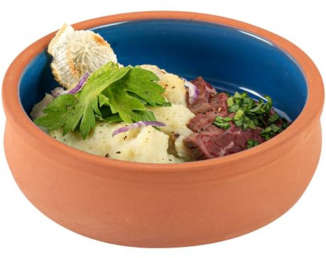 Restaurantware Terracotta Cazuela Bowls 10 Pack of 9 oz Durable Rustic Serving Dish Glazed Oven-Safe Bowl Freezer-Safe Tapas Dish Microwave-Safe Dishwasher-Safe