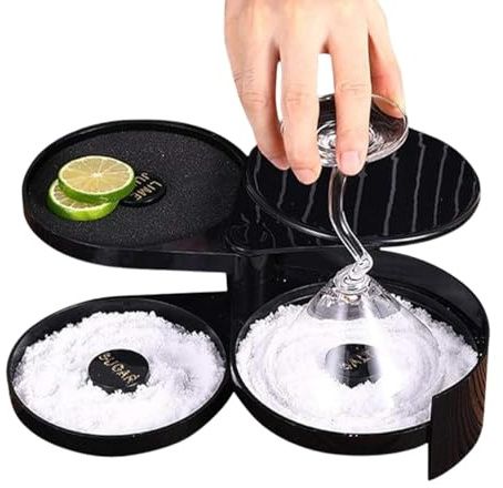 Bar Salt and Sugar Rimmer - Cocktail Sugar Rimmer Margarita Salt Dish,Cocktail Rim Salter, Bar Glass Rimmer, Bartender Tools for Better Drinks Drink Preparation