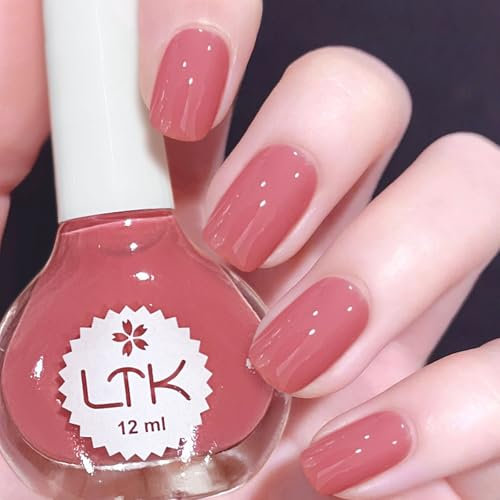 Jelly Nail Polish - 15ml Nude Pink Translucent Varnish - Quick-Dry Long-Lasting Chip-Resistant - Clear Polish for Women DIY Manicure Home Salon Nail Art