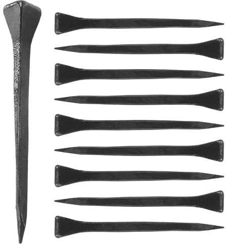 Set di 10 chiodi forgiati come unghie a ferro di cavallo, loft antico vintage, superficie nera (40 mm)