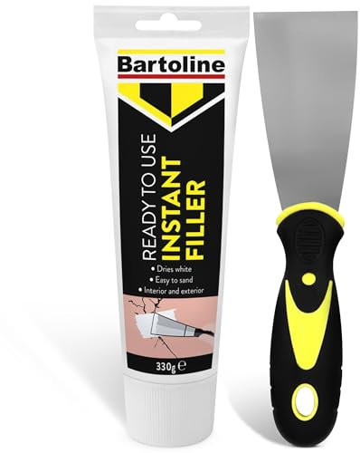 Ready Mixed Filler for Wall, Wood, Plaster & Plasterboard 330g | Interior & Exterior Use with Flexible 3 Inch Filling Tool, Dries White for Easy Application