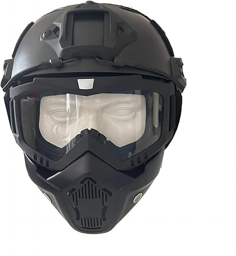Airsoft Helm und Maske, PJ Fast Helm mit Front NVG Mount und Side Rails für Paintball, CS Spiele und andere Outdoor Aktivitäten