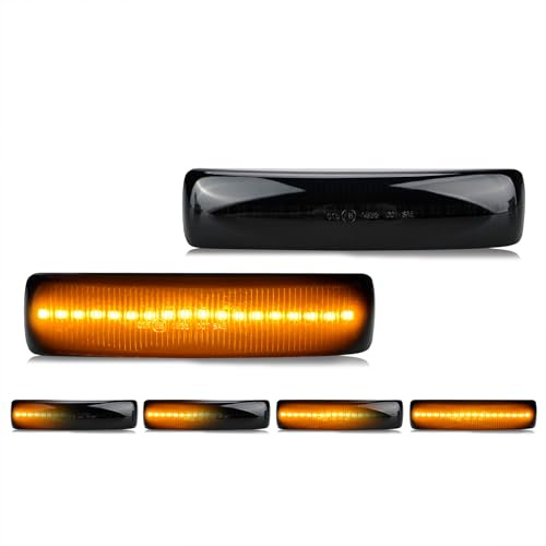 APAKA LED Dynamic Side Indicator for Lan-d Rove-r Discovery 3 4 Freelander 2 R-ang R-over Sport, Side Repeater Marker, Turn Signal Light, Sequential Blinker with Canbus, Error Free, Smoked