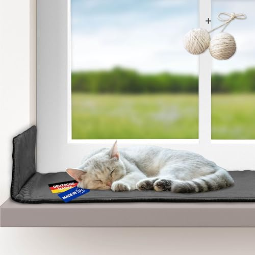 Rohrschneider Katzen Fensterliege, selbstwärmend, Gr. 2 (90 x 29 cm) d.grau