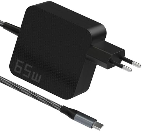 Caricatore USB C 65W - Caricabatterie Tipo C Portatile con Alimentatore USB-C, Compatibile con Lenovo ThinkPad, ASUS ZenBook, HP Pavilion, Dell Latitude, Chromebook(20V/3.25A)
