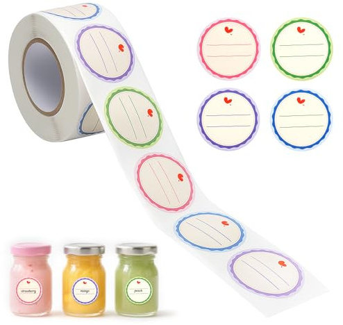 Étiquettes Autocollantes pour Bocaux de Confiture 640 Autocollants Ronds Fait Maison Adhésives Personnalisables Parfaites pour Pots de Confiture Conserves Cadeaux Écriture Facile Sans Résidus