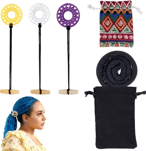 4Pcs Dreadlock Hair Tie, 1Pcs Spiral Lock Hairs Tie and 3Pcs Elastic Dreadlocks Hairs Ties, Dreadlock Accessory Bendable Hair Ties for Long Braids Thick Curly Hair Hair Holder Black Women and Men