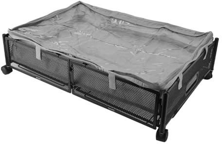 Saluaqui Contenitori di Stoccaggio Sotto il Letto con Ruote - Bidoni di Stoccaggio di Grande capacità, Robusto Cassetto di Sotto il Letto con Coperchi per Vestiti, Coperte, Scarpe e Biancheria da