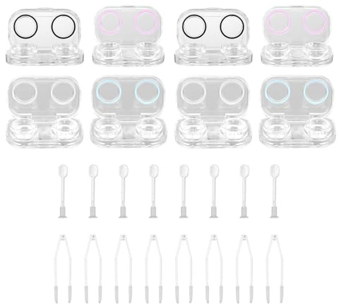 TOGEVAL Boîte Lentilles Contact Portable Étui Transparent Étanche Kit de Rangement pour Lentilles de Contact Voyage et Soins Oculaires