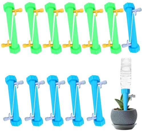 24 Pack Plant Watering Spikes, Self Watering Plant Spikes with Slow Release Control Valve Switch Bottle Drip Irrigation System, Garden Indoor Plant Watering Device