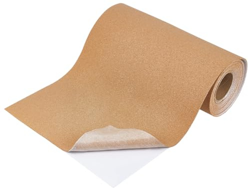 BENECREAT Rouleau de Liège Autocollant de 300x40cm Panneaux D'Affichage en Liège Naturel 3.5mm D'Épaisseur Carreaux Adhésifs pour la Décoration Murale et les Loisirs Créatifs