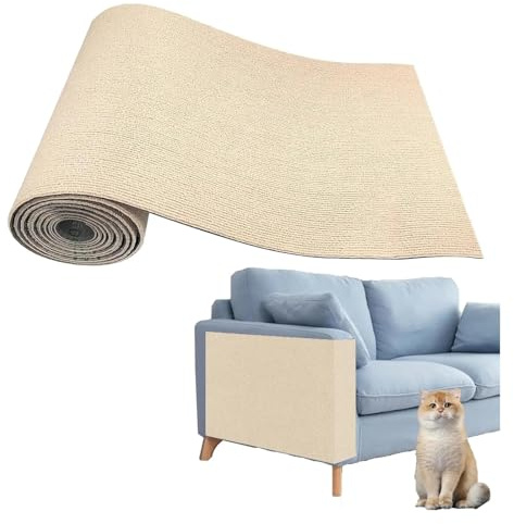 Klösmatta för katter självhäftande anti-katt repor soffa gör-det-själv kattskydd tassar vässa, trimmbar mattbräda för möbler (beige, 60 x 100 cm)