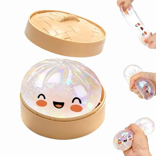 Dumpling Squishy,Dumpling Squishy mit Dampfgarer,Dumpling Squishies 2026,Antistressball Spielzeug Fidget,Cute Anxiety Relief Fidget, Decompression Dough for Adults
