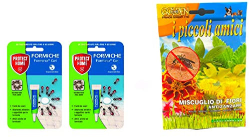 GEL Protec Home Forminix Tube formiche Esca attrattiva in tubetto pronta all'Uso, Neutro, 4 gr Offerta per 2 Pezzi - In omaggio semi di Miscuglio di Fiori Antizianzare