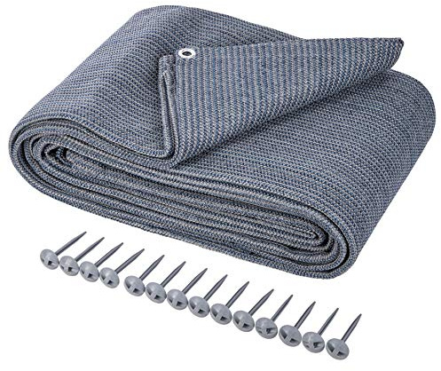 ONVAYA® Vorzeltteppich | Zeltboden für Camping | Markisenteppich Wohnmobil | Zeltteppich | robuster Campingteppich | waschbare Zeltunterlage in Blau/Grau (400 x 400 cm)