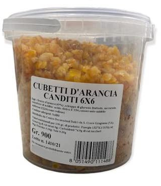 Cubetti di arancia canditi gr. 900 per pasticceria- CENTRO DECORAZIONI DOLCI