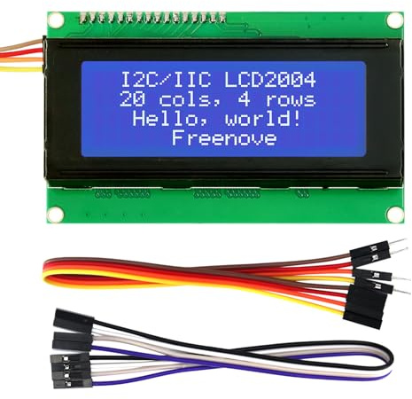 Freenove I2C IIC LCD 2004 Display Serial 20x4 Screen | Compatible with Arduino Nano Raspberry Pi Pico ESP32 Development Board