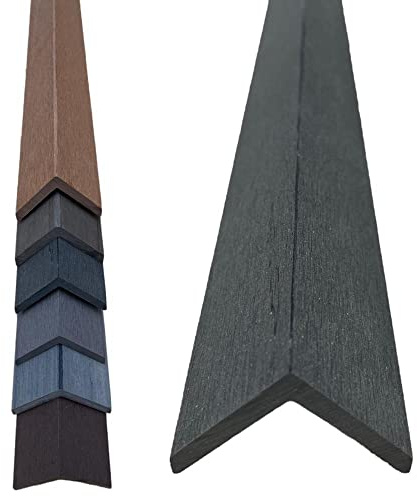 WPC Flachleiste Winkelleiste Abschlussleiste Abdeckleisten WPC-Winkelprofil (Winkel 48x48x1450mm dunkelgrau)
