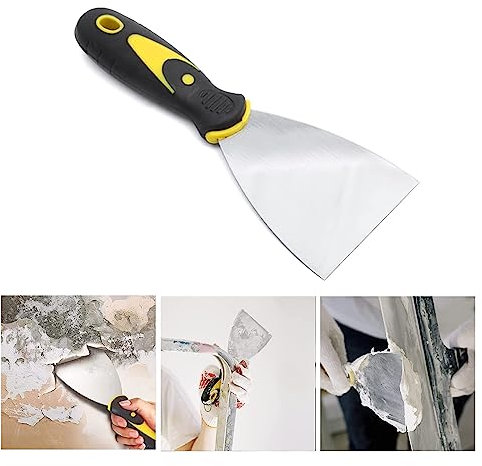 Stainless Steel Wallpaper Scraper - Wall Scraper Paint Stripper Scraper Tool for DIY Decorating Paint Removal, 4 inches
