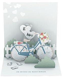 Grafik-Werkstatt |Pretty Pop-Up Karte | dreidimensional | Zur Hochzeit die besten Wünsche