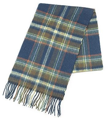 REALITY&FANTASY Kaschmir und 100% weiche Lammwolle Plaid Tartan Winterschal für Damen und Herren, Braun Grün Orange Plaid, Medium