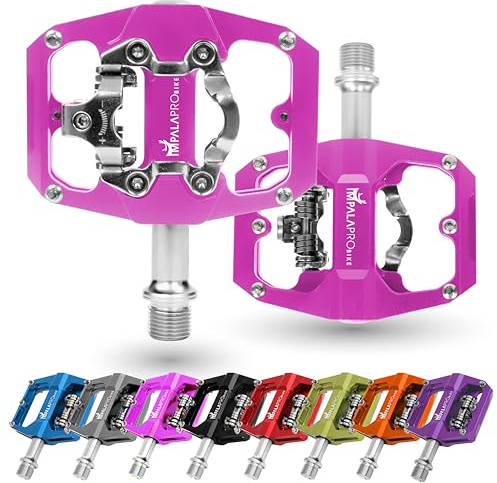 IMPALAPRO - Klickpedale Doppelfunktion SPD/Plattform Kompatibel mit Shimano - Kombipedale SPD - Klickpedale SPD - Klickpedale MTB/Gravel Bike - SPD Pedale - 9/16 Zoll (Rosa)