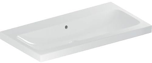 Geberit Waschtisch iCon Light 90x48cm, o. Hahnloch, mit Überlauf, weiß