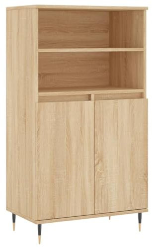 FENLAX Kommode Breite Sideboard Komodenschrank Für Schlafzimmer Flur Wohnzimmer Chest of Drawer Mehrzweckschrank 60x36x110 cm Sonoma-Eiche