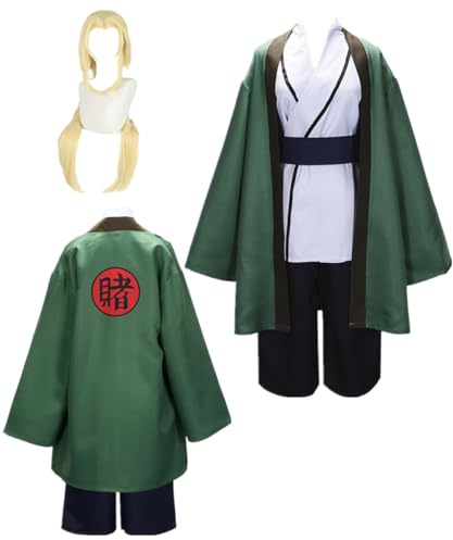TYRHDJZQ Anime kostym grön kimonobyxor damkläder halloween cosplay