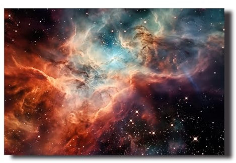 LZIMU Weltraum Leinwand Bilder Universum Galaxie Sternnebel Poster Drucke Astronomie Gemälde abstrakte Kunstwerke für Kinderzimmer Kinderzimmer Dekor Gerahmt (Bild-3, (70.00 x 105.00 cms))